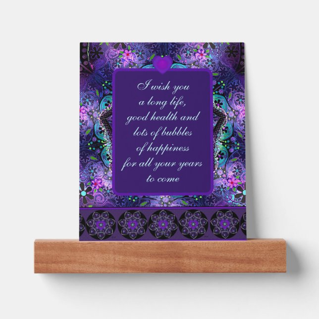 purple umbrella & hearts .7 picture ledge (Front)