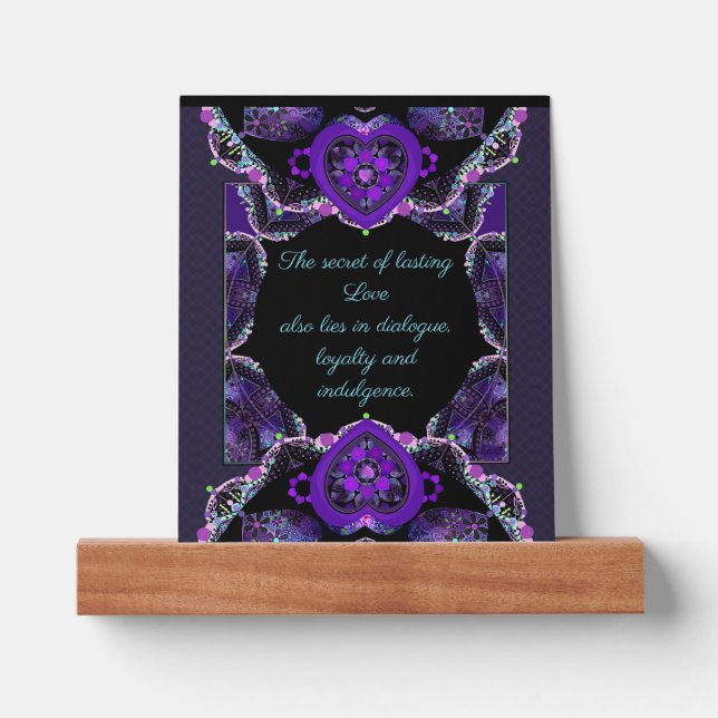 Purple umbrella & hearts .7 picture ledge (Front)