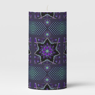 Purple umbrella & hearts .7 pillar candle