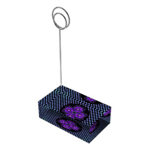 Purple umbrella & hearts .7 place card holder