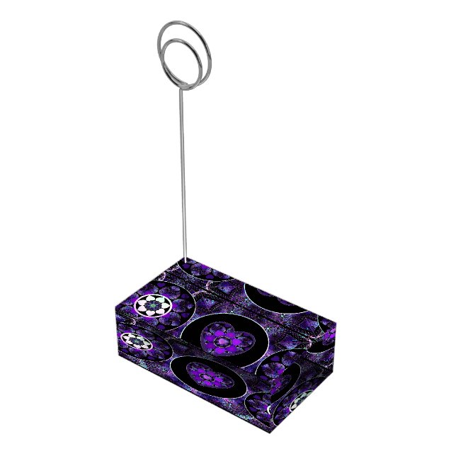 Purple umbrella & hearts .7 place card holder (Corner)