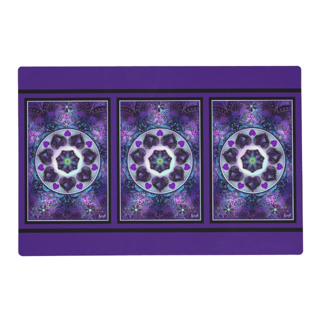 Purple umbrella & hearts .7 placemat (Front)