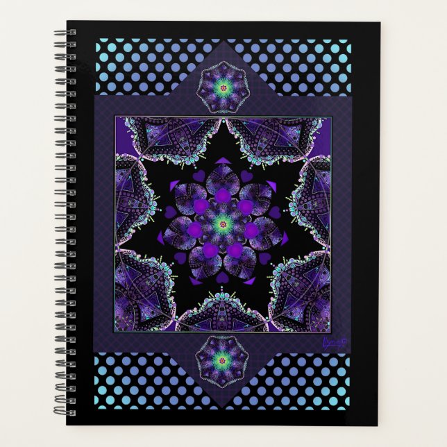 Purple umbrella & hearts .7 planner (Front)