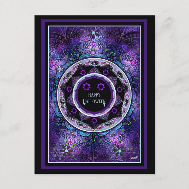 Purple umbrella & hearts.7 postcard (Front)