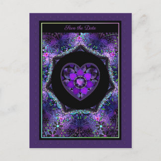 Purple umbrella & Hearts .7 Postcard