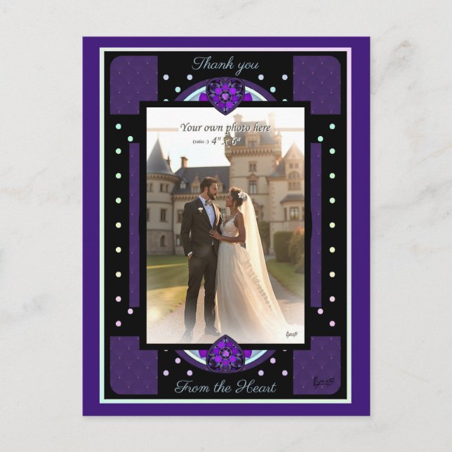 Purple umbrella & hearts .7 postcard (Front)