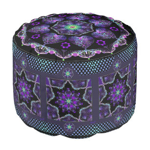 Purple umbrella & hearts .7 pouf