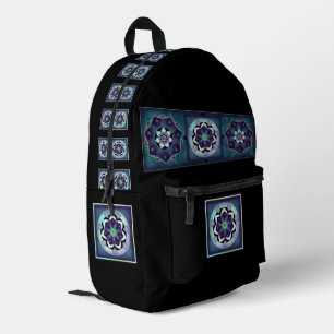 Purple umbrella & hearts .7 printed backpack