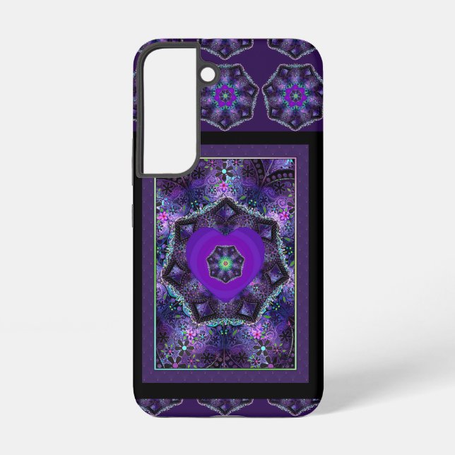 Purple umbrella & hearts .7 samsung galaxy case (Back)