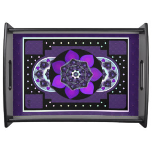 Purple umbrella & hearts .7 serving tray