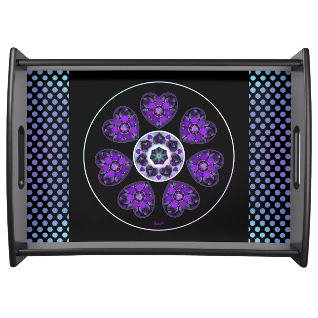 Purple umbrella & hearts .7 serving tray (Front)