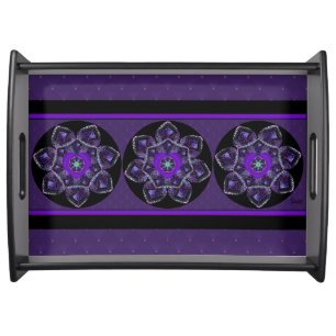 Purple umbrella & hearts .7 serving tray