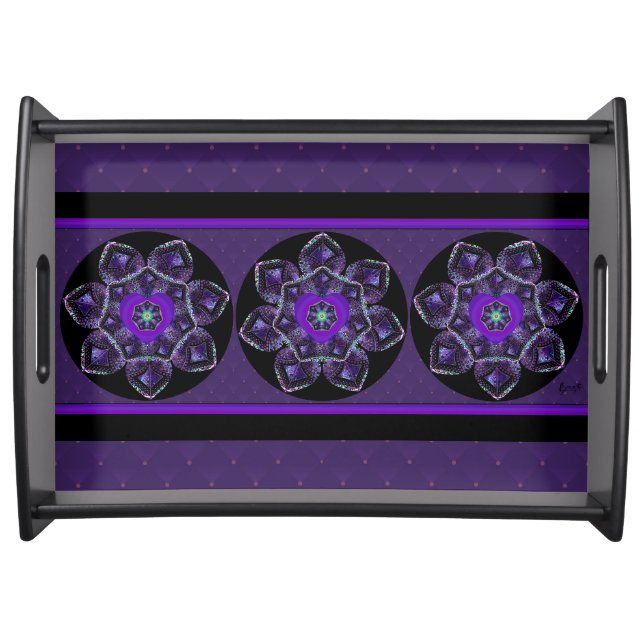 Purple umbrella & hearts .7 serving tray (Front)