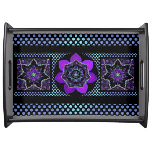 Purple umbrella & hearts .7 serving tray