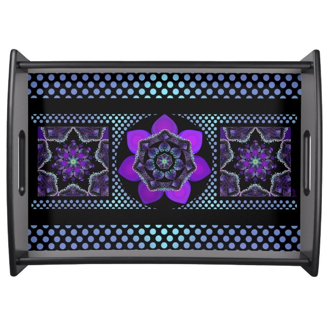 Purple umbrella & hearts .7 serving tray (Front)