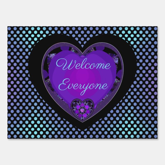 Purple umbrella & hearts.7 sign (Front)