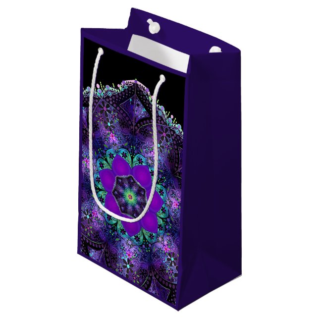Purple umbrella & hearts .7 small gift bag (Front Angled)