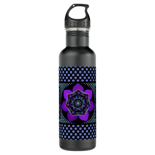Purple umbrella & hearts .7 stainless steel water bottle (Front)