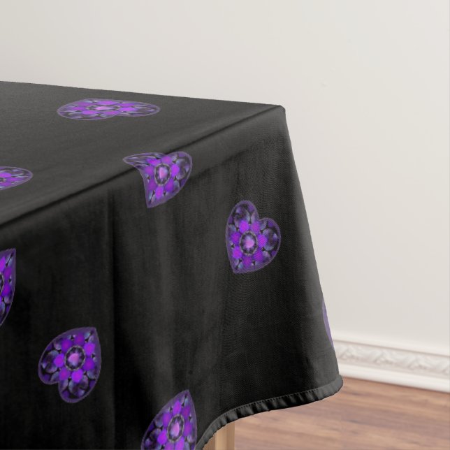 Purple umbrella & hearts .7 tablecloth (In Situ)