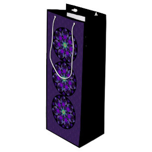 Purple umbrella & hearts .7 wine gift bag