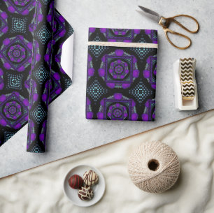 Purple umbrella & hearts .7 wrapping paper