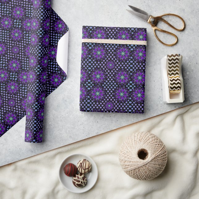 Purple umbrella & hearts .7 wrapping paper (Crafts)