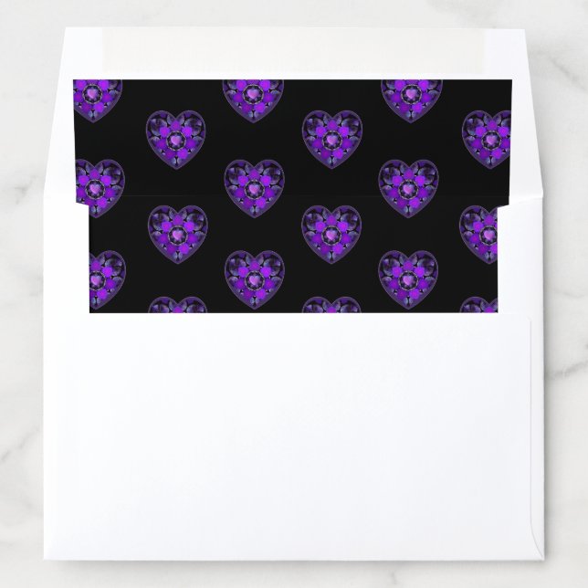 Purple umbrella & hearts .7 wrapping paper envelope liner (In Envelope)