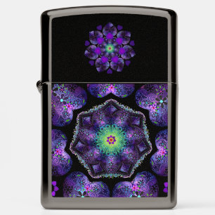 Purple umbrella & hearts .7 zippo lighter