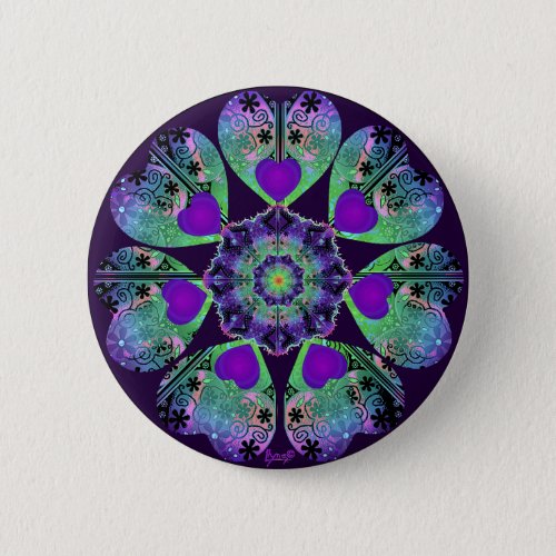 Purple umbrella  hearts button