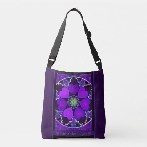 Purple Umbrella  Hearts Crossbody Bag