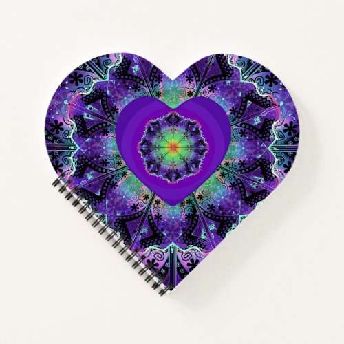 Purple Umbrella  Hearts Notebook