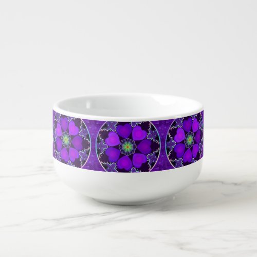 Purple umbrella  hearts soup mug