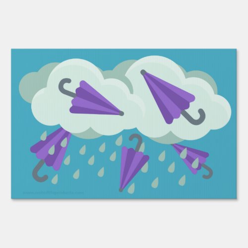 Purple Umbrellas Sign