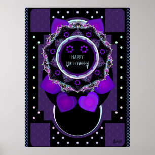purple Unbrella & Hearts.7 Poster