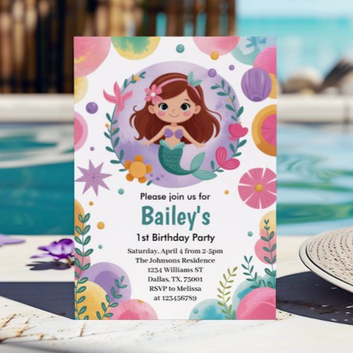Purple Under The Sea Mermaid 1st Birthday Party