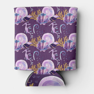 Purple Under the Sea with Glitter Can Cooler