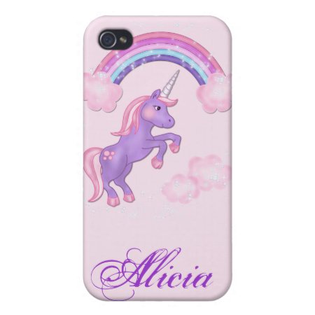 Purple Unicorn 4s  Cover For Iphone 4