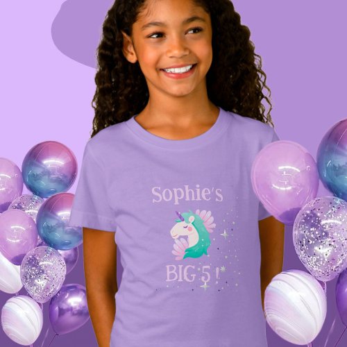 Purple Unicorn Birthday Kids T_Shirt 