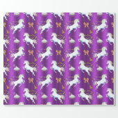 Purple Unicorn Christmas Wrapping Paper (Flat)