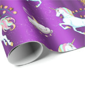 Purple Unicorn Christmas Wrapping Paper (Roll Corner)