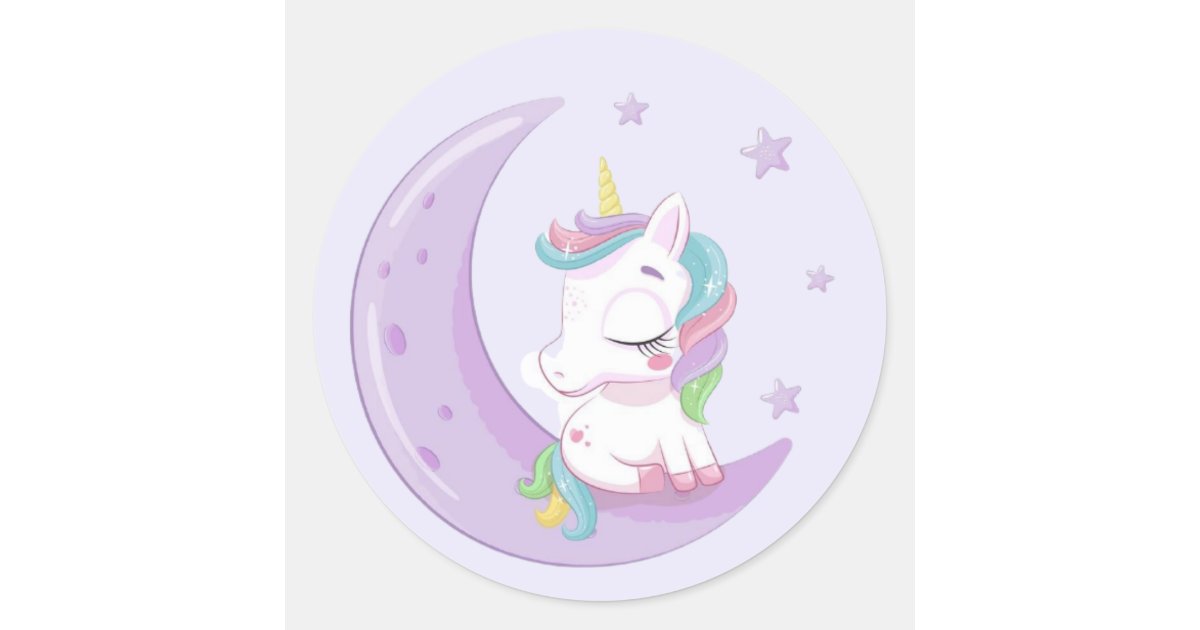 Purple Unicorn Classic Round Sticker Zazzle purple-unicorn-classic-round-sticker-zazzle
