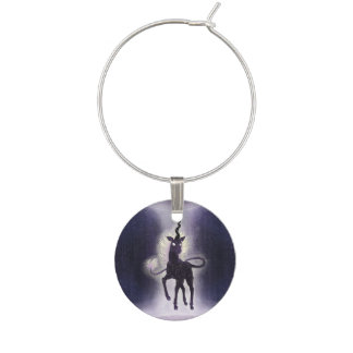 Purple Unicorn Element of Aether Void Fantasy Art Wine Charm