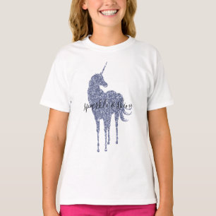 Purple Unicorn Glitter personalized T-Shirt