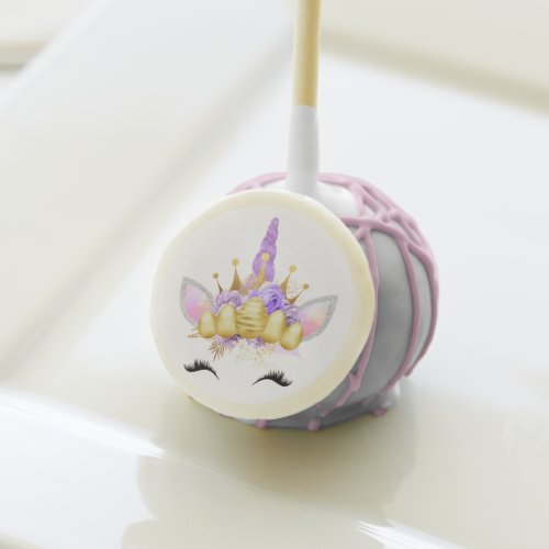 Purple Unicorn  Gold Crown Birthday Party _ Cake Pops