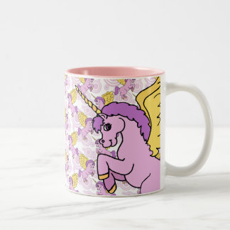Purple Unicorn Graphic Two-Tone Coffee Mug