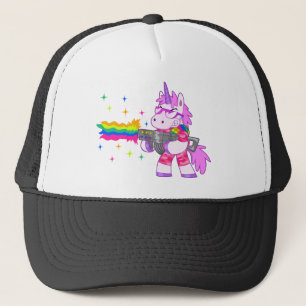 Purple Unicorn - Gun Trucker Hat