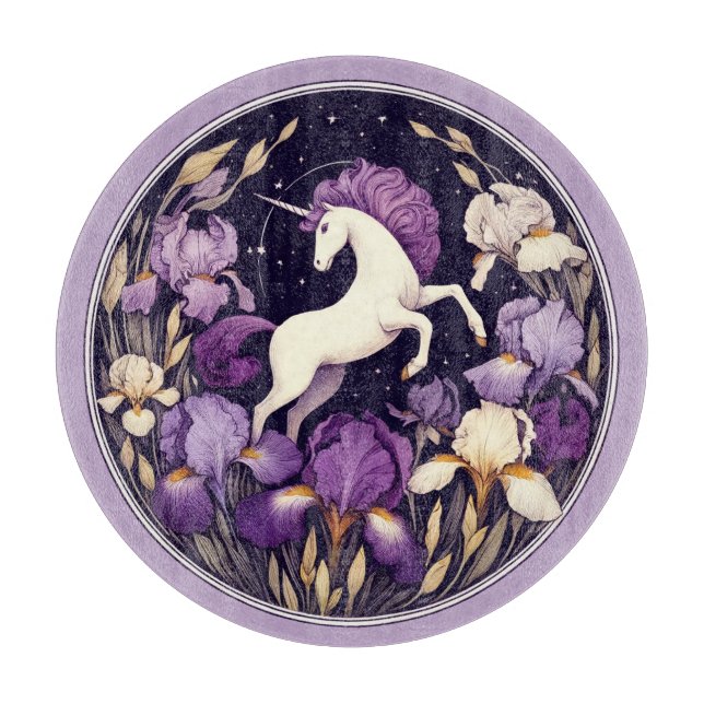 Purple Unicorn irises Unicorns Iris                Cutting Board (Front)