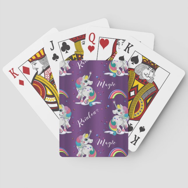 Purple Unicorn Magic Poker Cards (Back)
