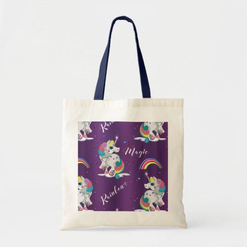 Purple Unicorn Magic Tote Bag