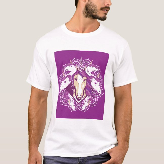 Purple Unicorn Mandala T-Shirt